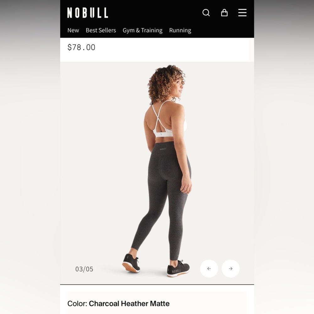 NoBull heather gray cropped leggings size small